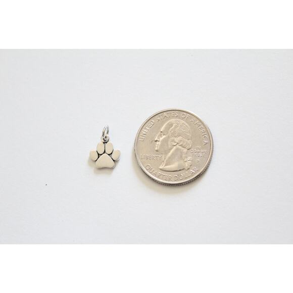 Sterling Silver Paw Print Charm - Picture 3 of 4